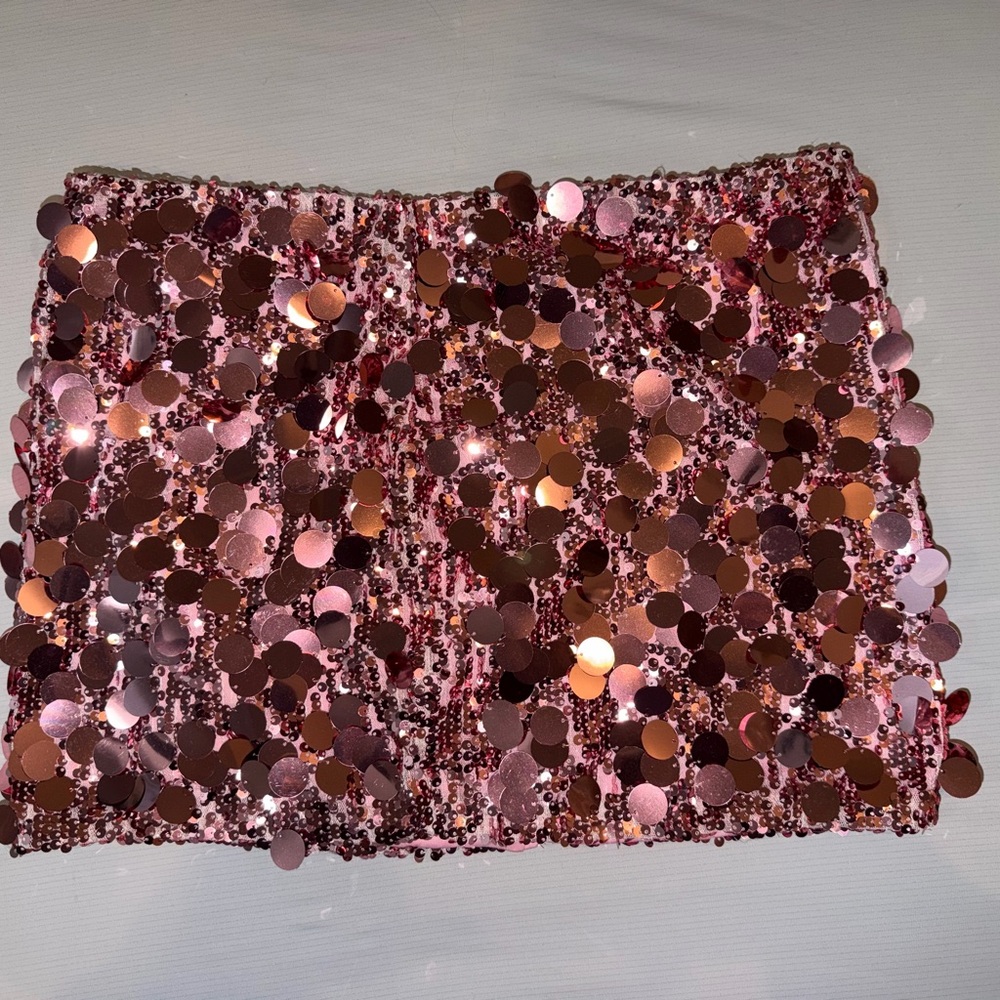 Edikted Sparkling Pink Sequin Mini Skirt